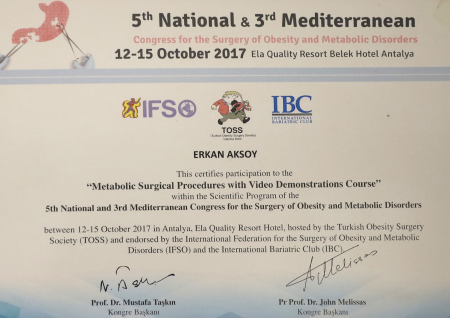 5th NATİONAL & 3rd MEDİTERRANEAN Video Gösterileri Kursu ile Metabolik Cerrahi Prosedürler