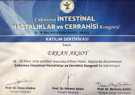 Çukurova İNTESTİNAL HASTALIKLAR ve CERRAHİSİ Kongresi
